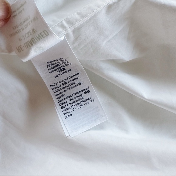 J.Crew Feather Trim Cotton Poplin Button Up Shirt With Collar White - Picture 13 of 16